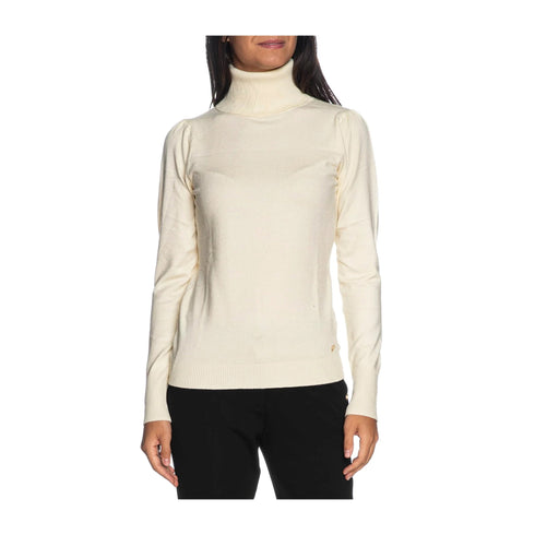 YESZEE Pullover Maglia Donna dolcevita basic Avorio - Francavilla Moda